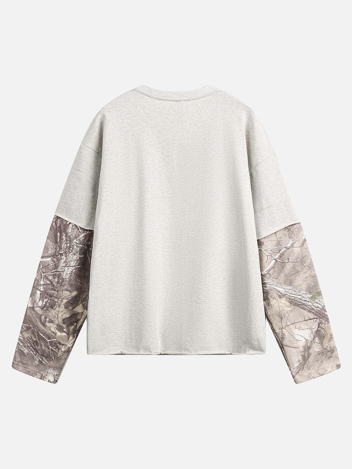 TALISHKO Faux Two-Piece Print Long-Sleeve T-Shirt