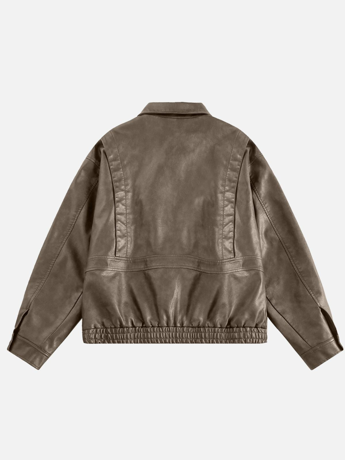 TALISHKO Solid Faux Leather Jacket