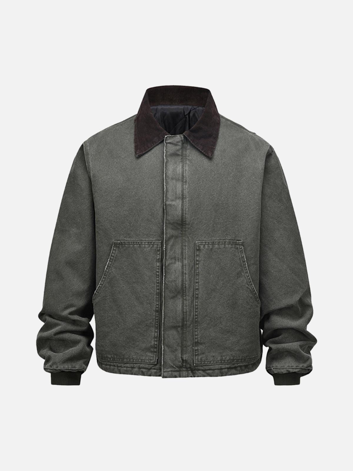 TALISHKO Vintage Washed Distressed Quilted Work Jacket
