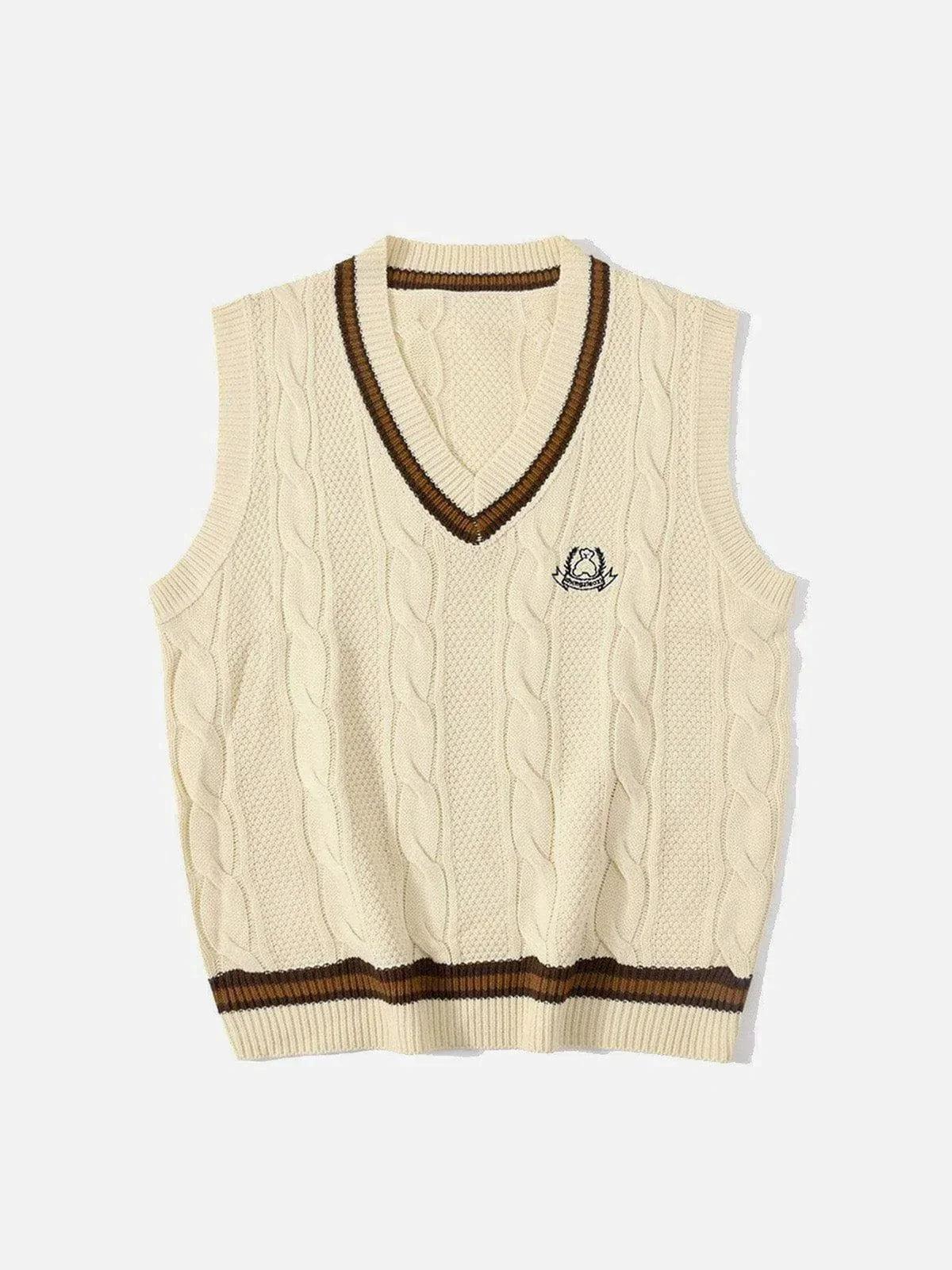 TALISHKO Vintage Preppy Style Knit Sweater Vest