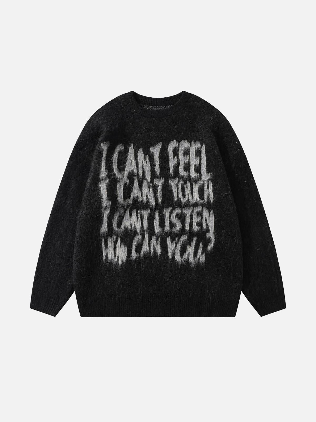 TALISHKO Vintage Print Letter Sweater