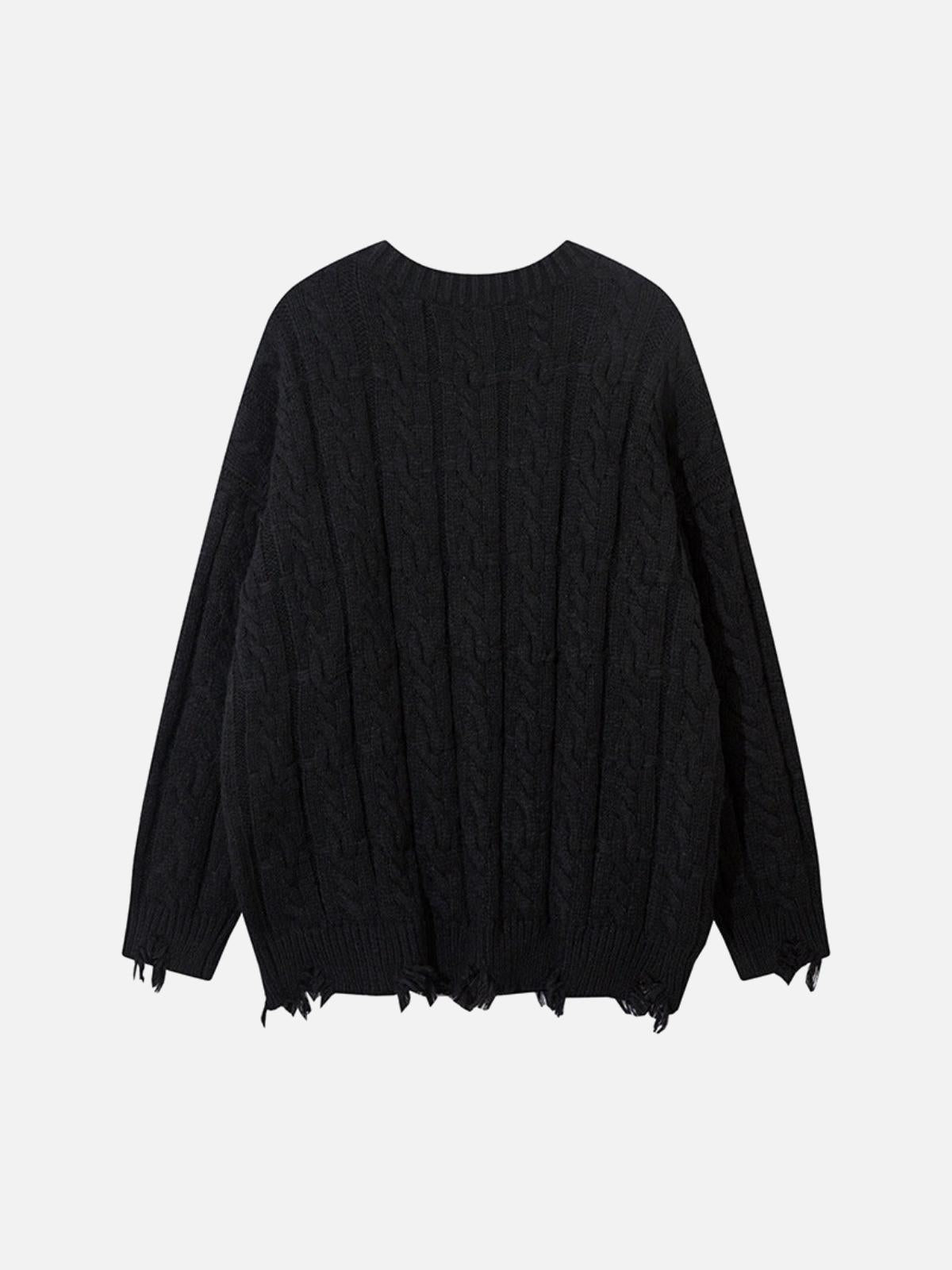 TALISHKO Vintage Curled dough twists Damage Flow Sweater