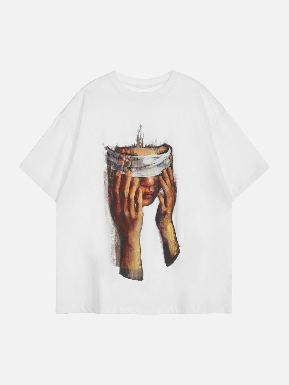 TALISHKO American Tide Loose Print Round Neck T-Shirt