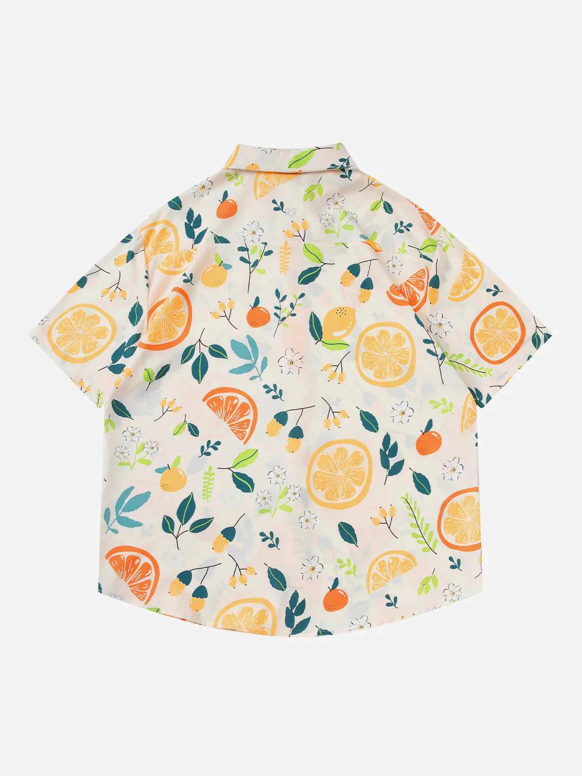 TALISHKO Orange Print Short Sleeve Shirt