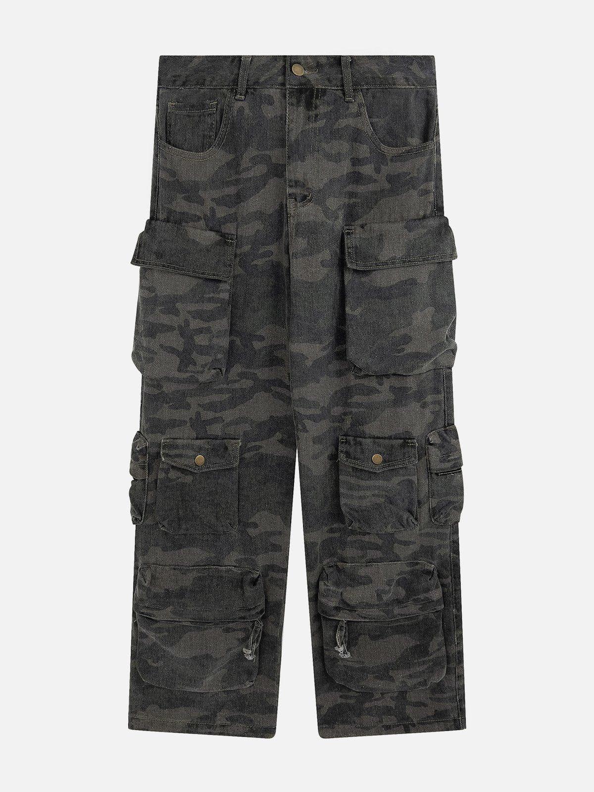 TALISHKO Multi-Pocket Camouflage Cargo Pants