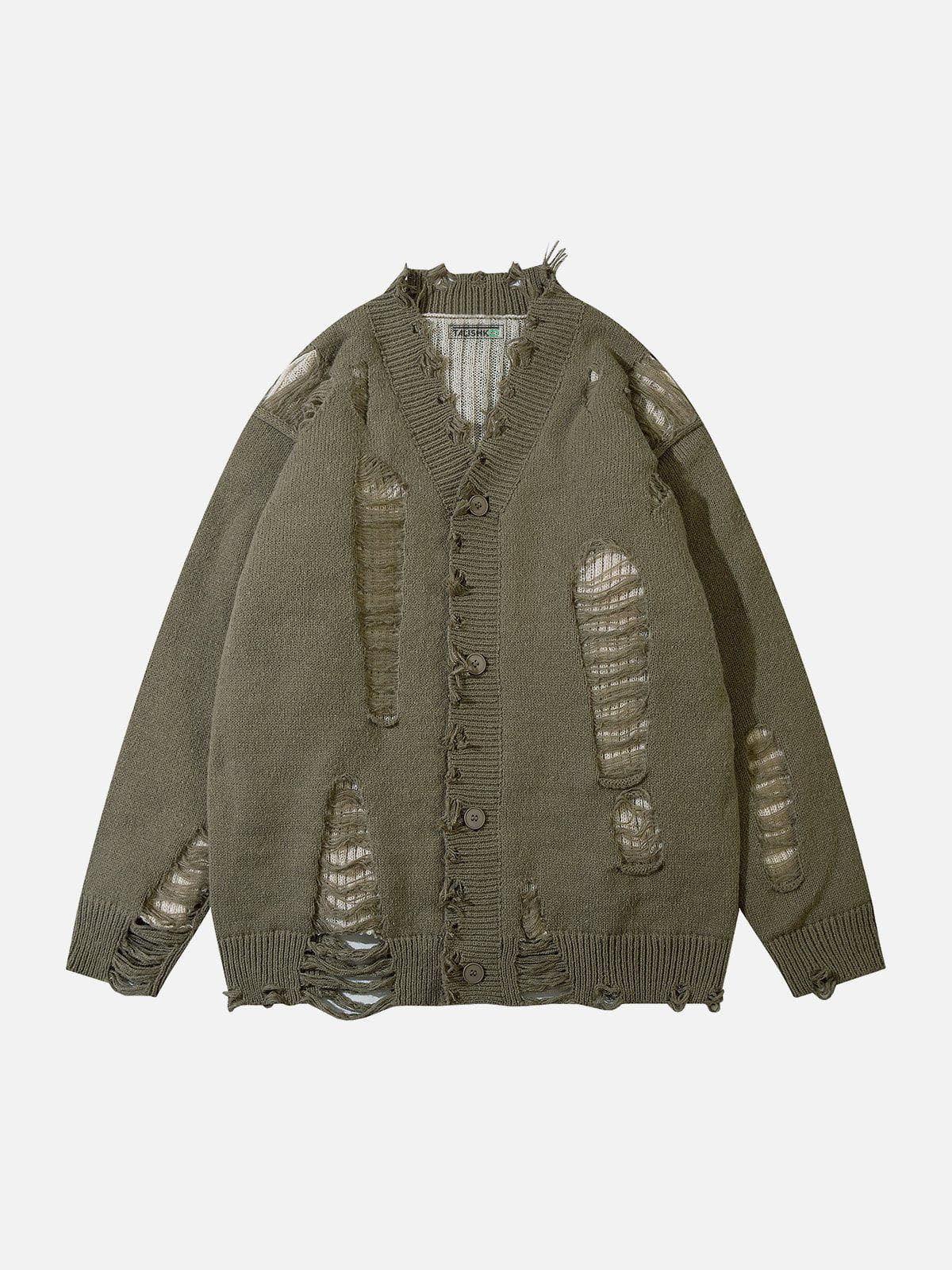 TALISHKO Hole Fake Two Cardigan