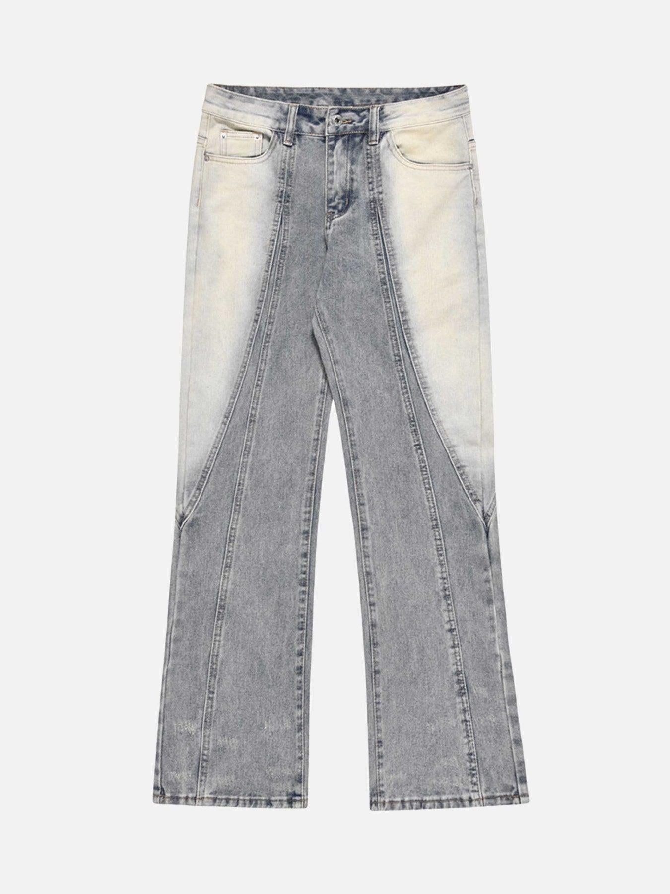 TALISHKO Acid Wash Spray Baggy Jeans