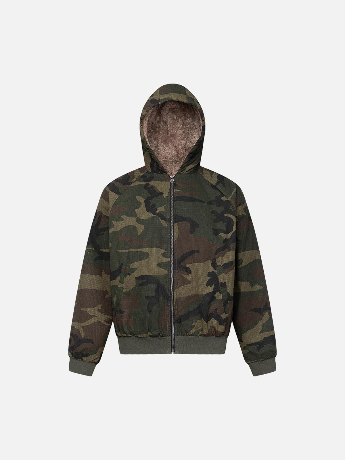 TALISHKO Camouflage Fleece Hooded Jacket