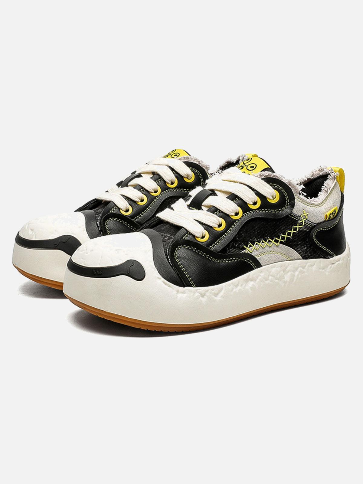 TALISHKO Fun Big Toe Leather Spliced Sneakers
