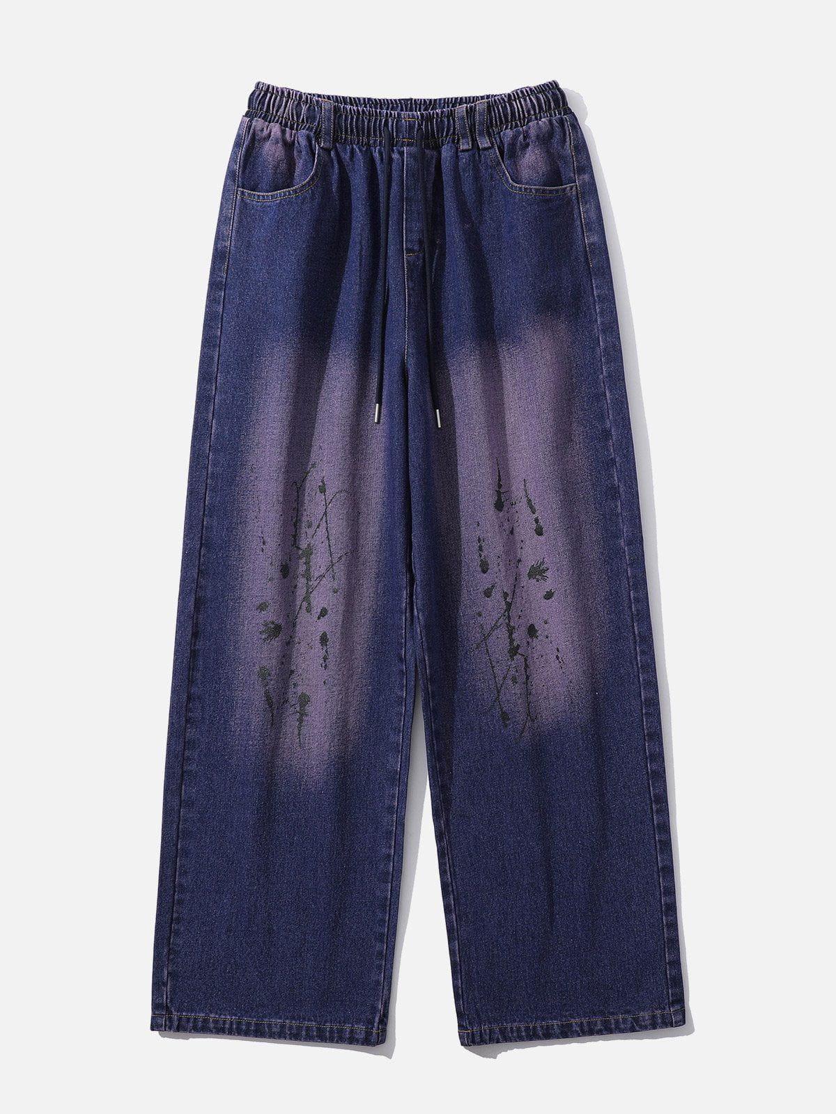 TALISHKO Splash Ink Washed Loose Jeans