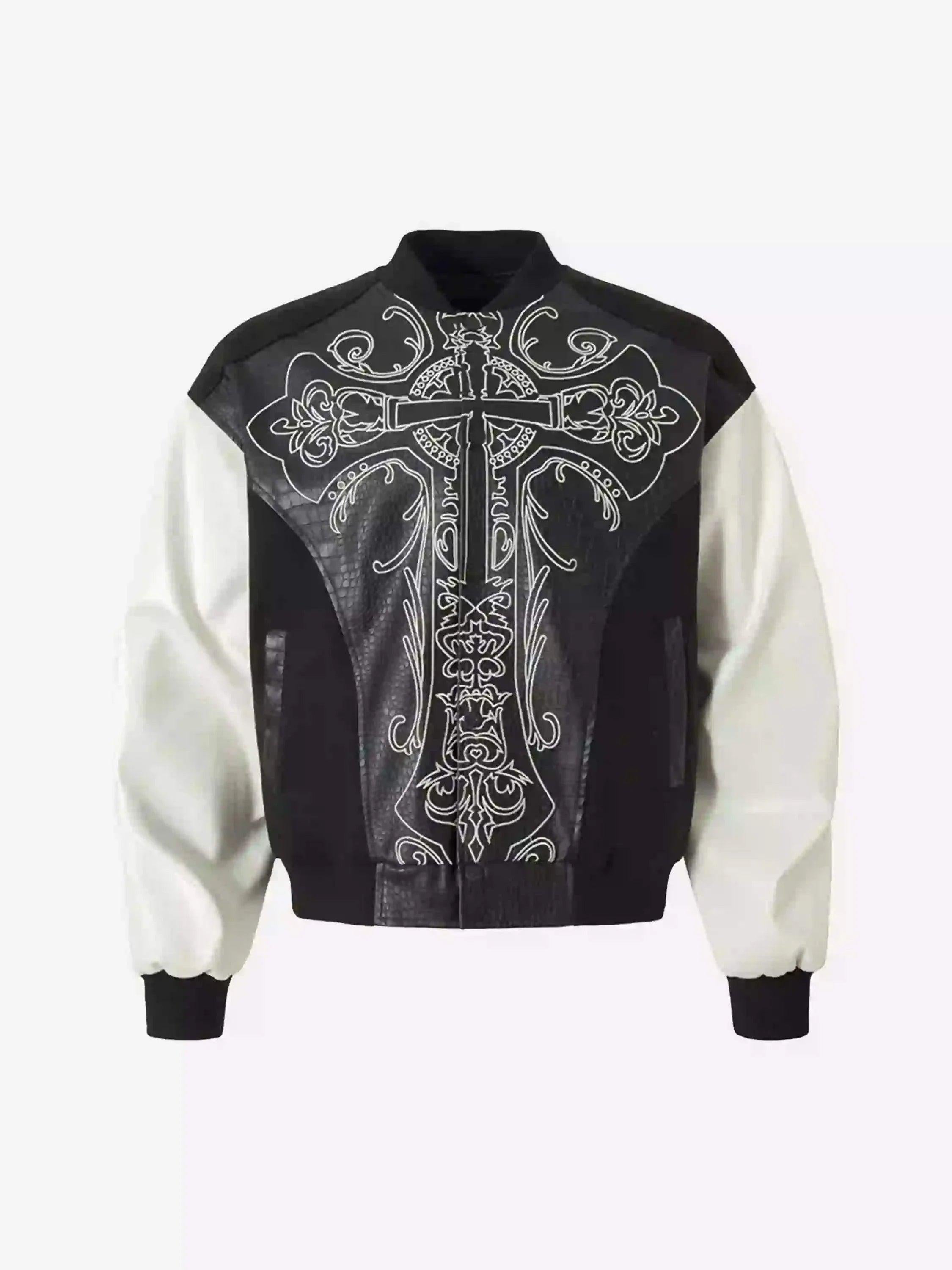 TALISHKO Hip Hop Gothic Embroidered Baseball Jacket