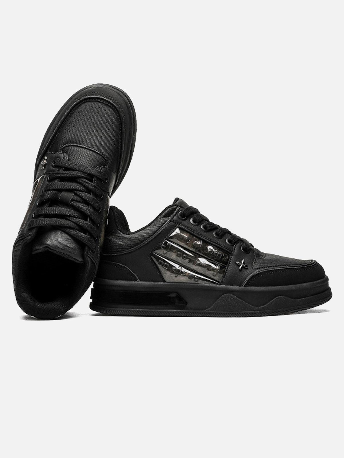 TALISHKO Dark Embroidered Letters Skate Shoes