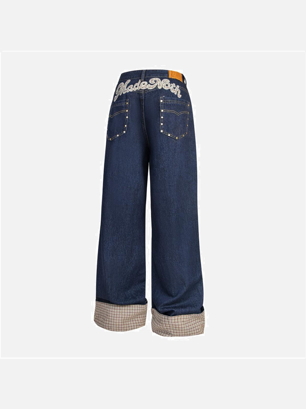 TALISHKO Plaid Panel Jeans