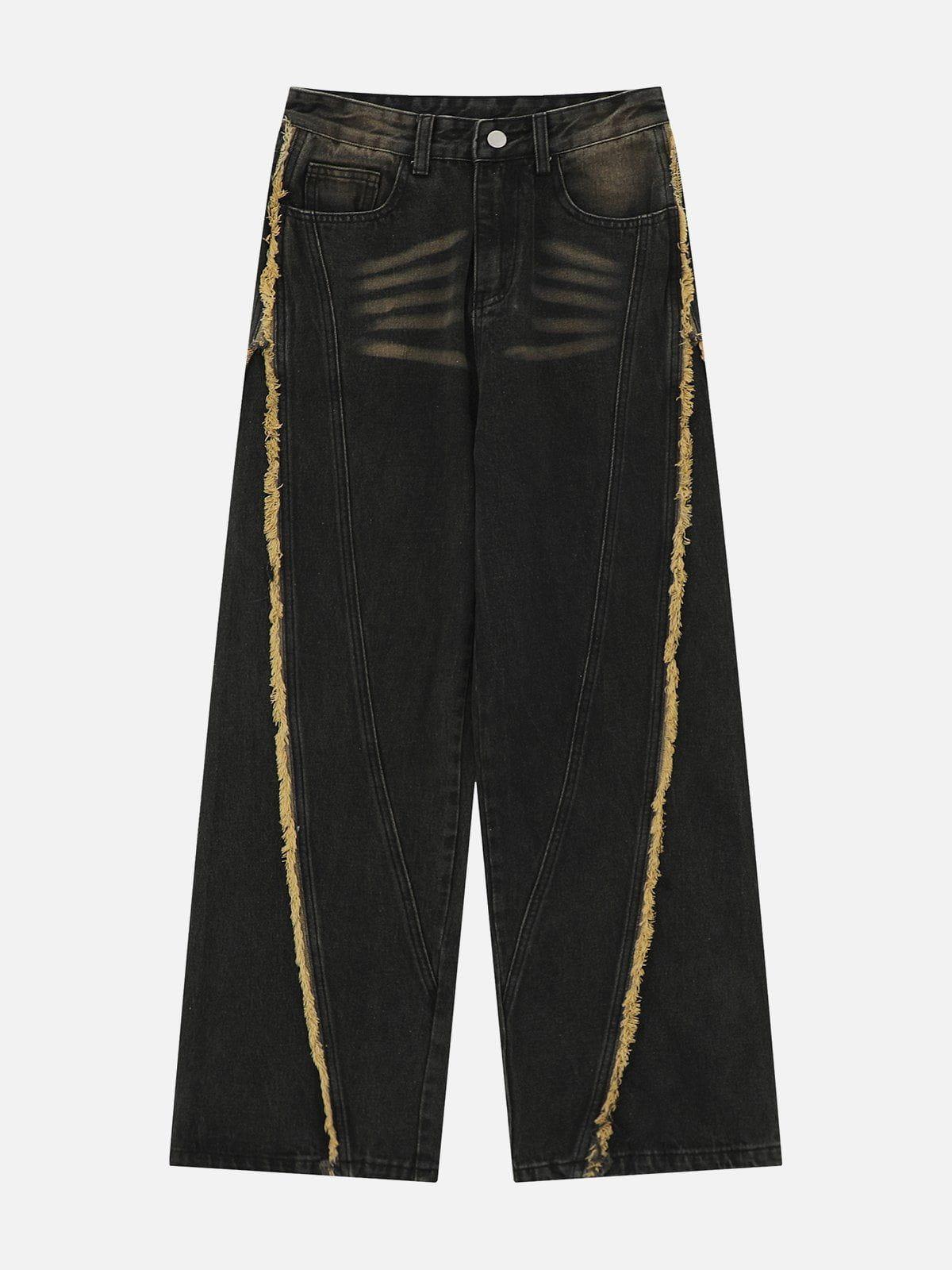 TALISHKO Fringe Washed Jeans