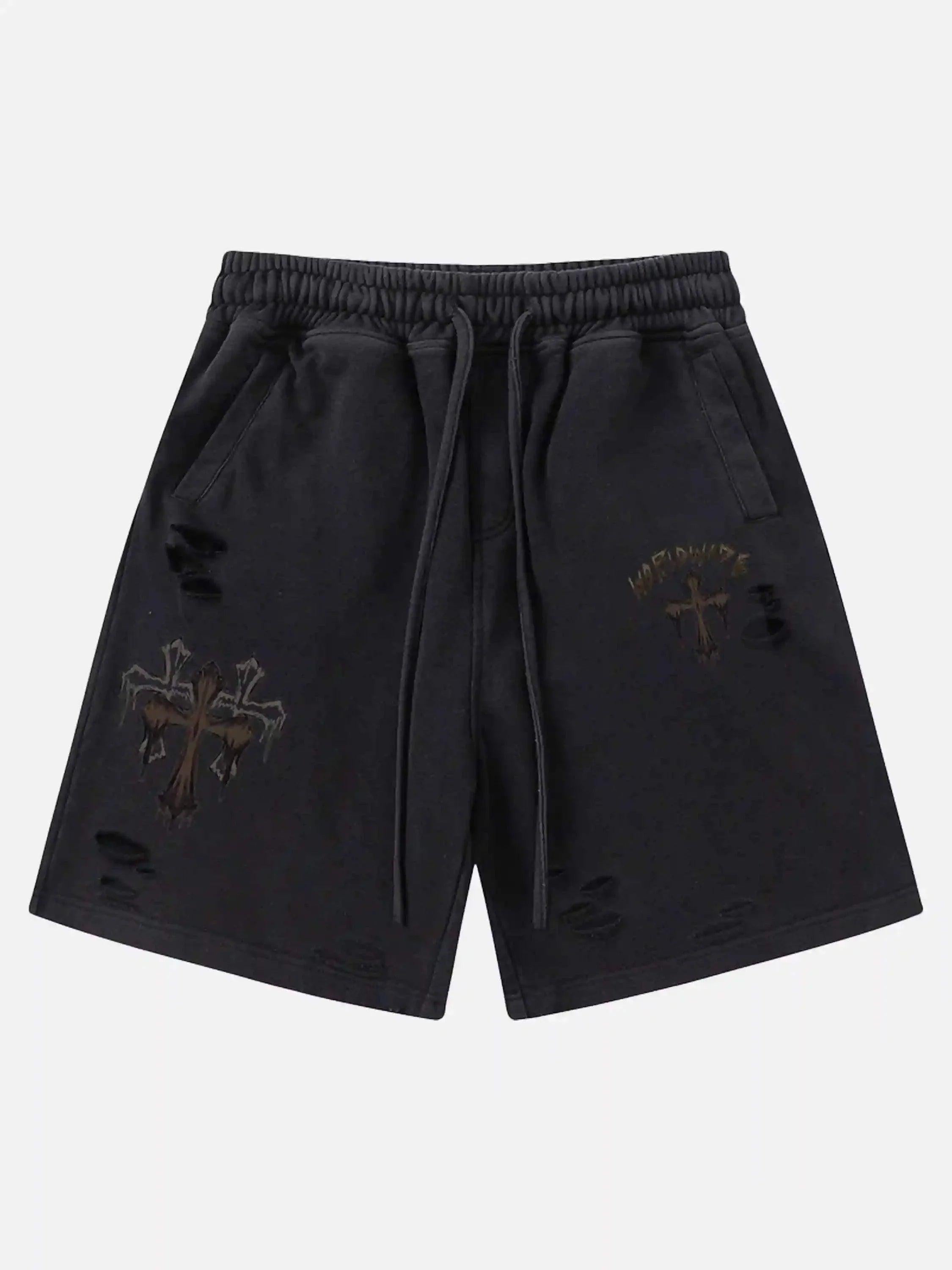 TALISHKO American Retro Cross Cut Hole Shorts