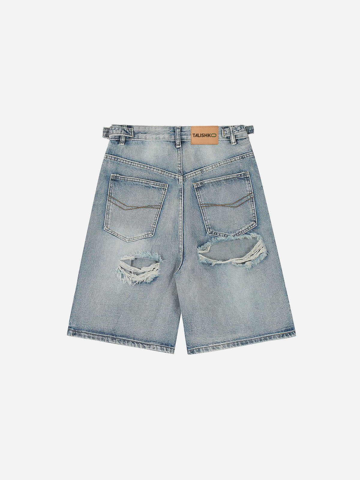 TALISHKO Distressed Fringe Jorts
