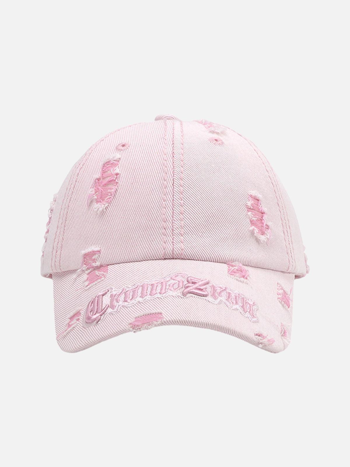 TALISHKO Distressed Letter Embroidery Baseball Cap