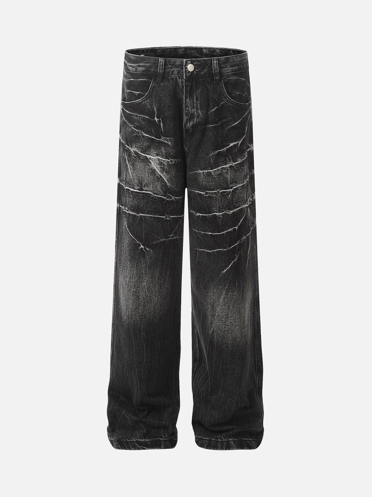 TALISHKO Retro Neutral Washed Straight Jeans