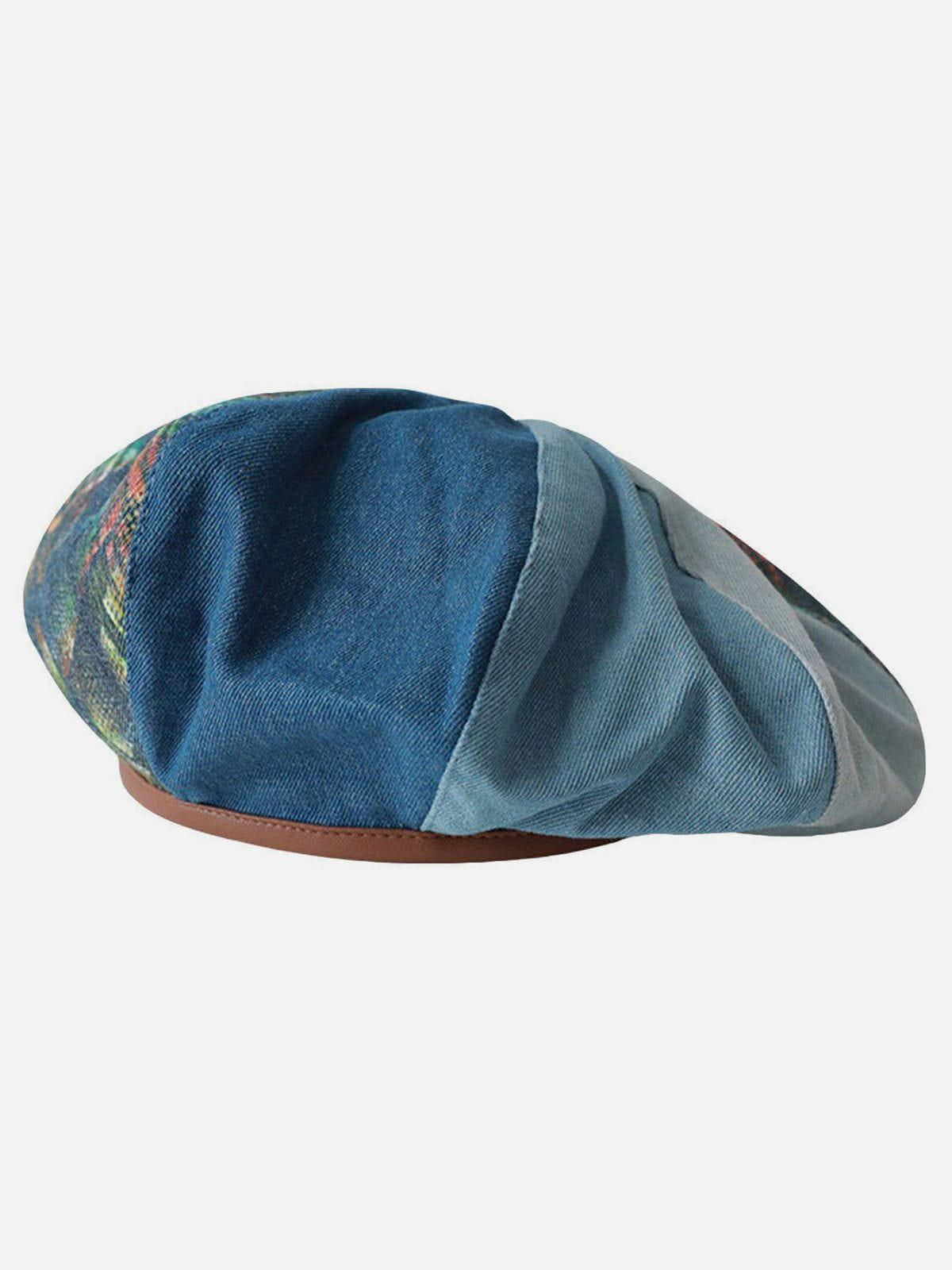 TALISHKO Denim Colorblock Vintage Painter Hat