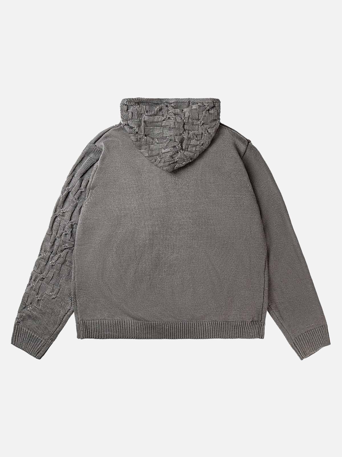 TALISHKO Asymmetric Irregular Knitted Sweater Hoodie