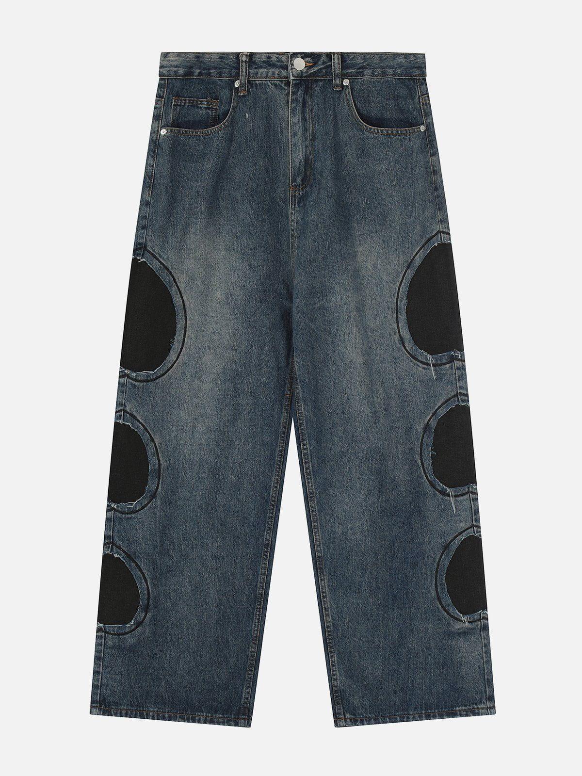 TALISHKO Round Patchwork Jeans