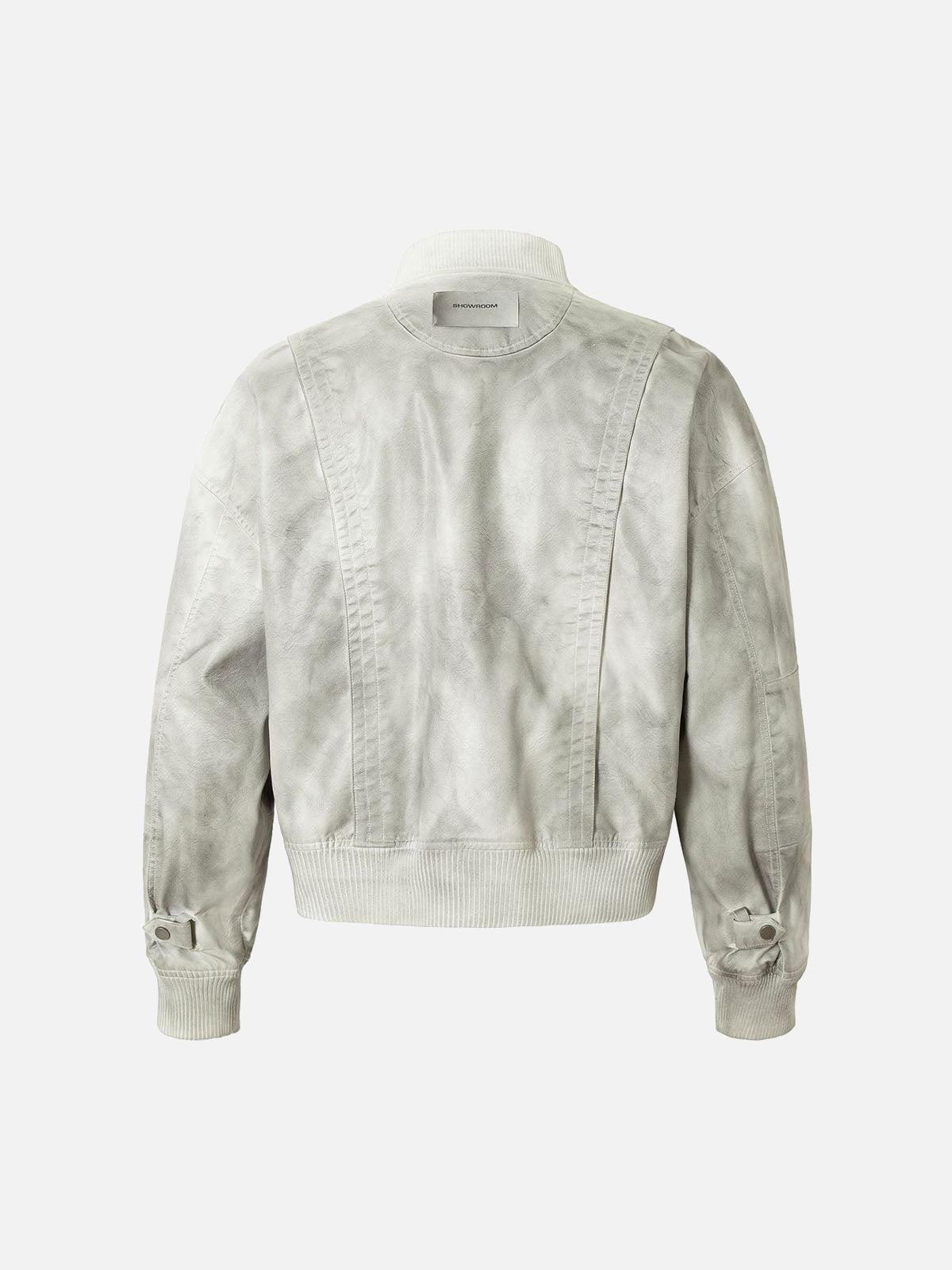 TALISHKO Wasteland Dirty Dyed Leather Bomber Jacket