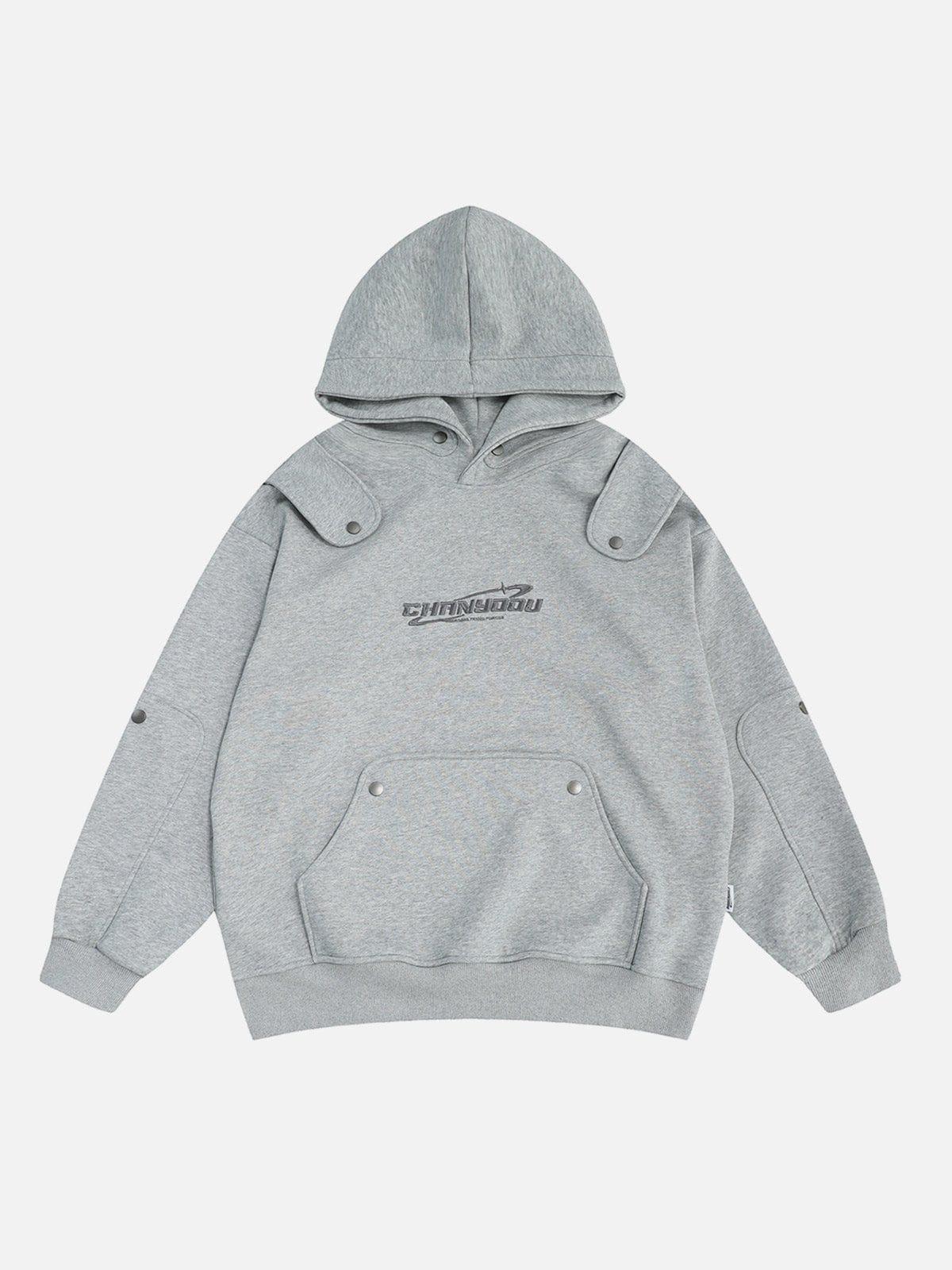 TALISHKO Button Deconstructive Hoodie