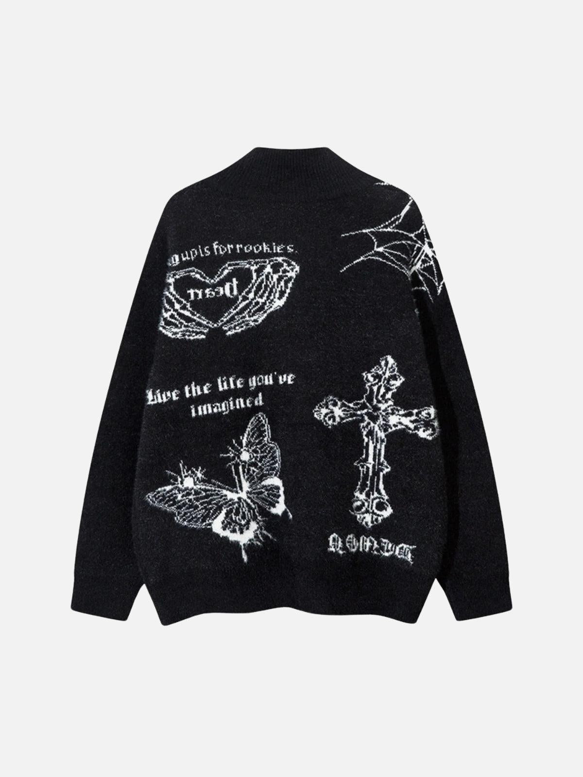 TALISHKO Butterfly Cross Knit Cardigan