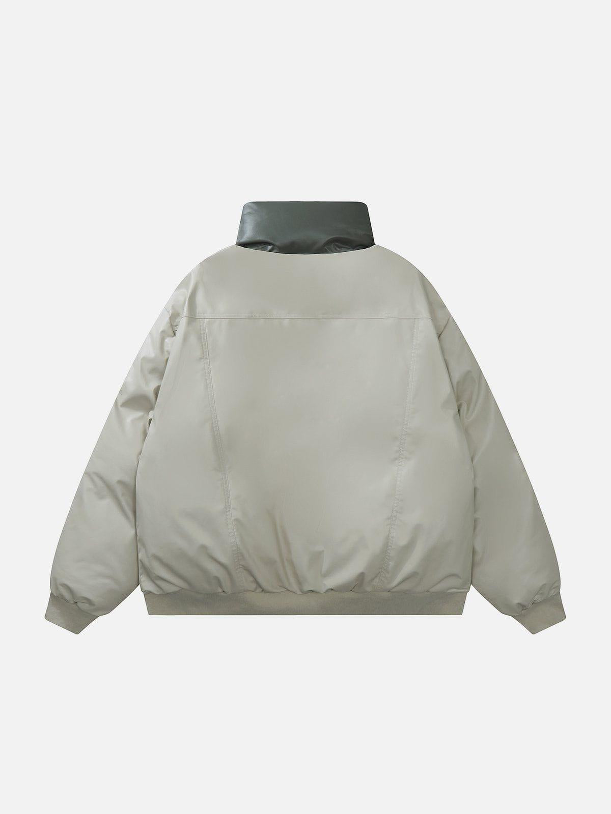 TALISHKO Plaid Leather Winter Coat