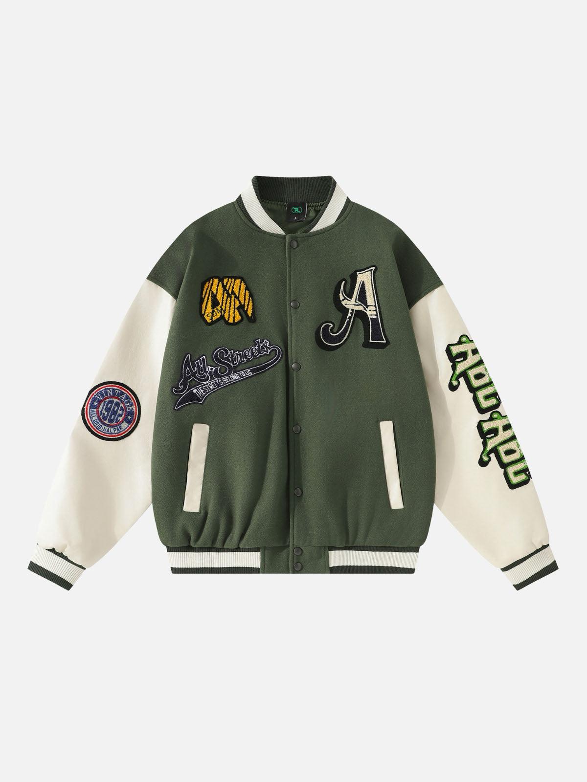 TALISHKO Vintage Embroidered Baseball Jacket