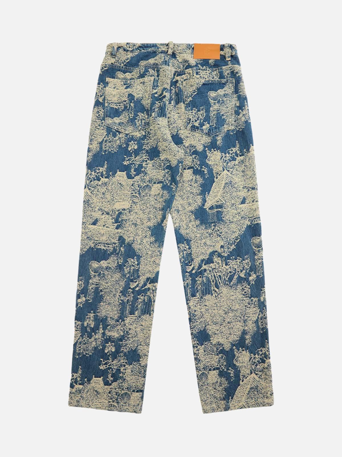 TALISHKO Landscape Jacquard Straight Jeans