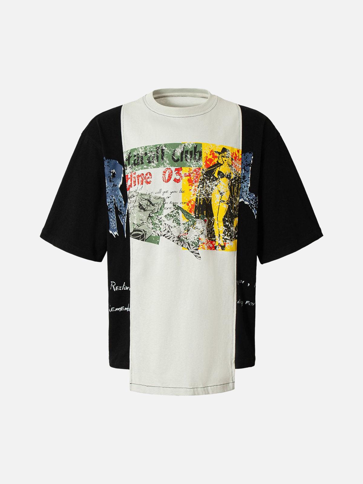 TALISHKO Spliced Deconstruction Print T-Shirt