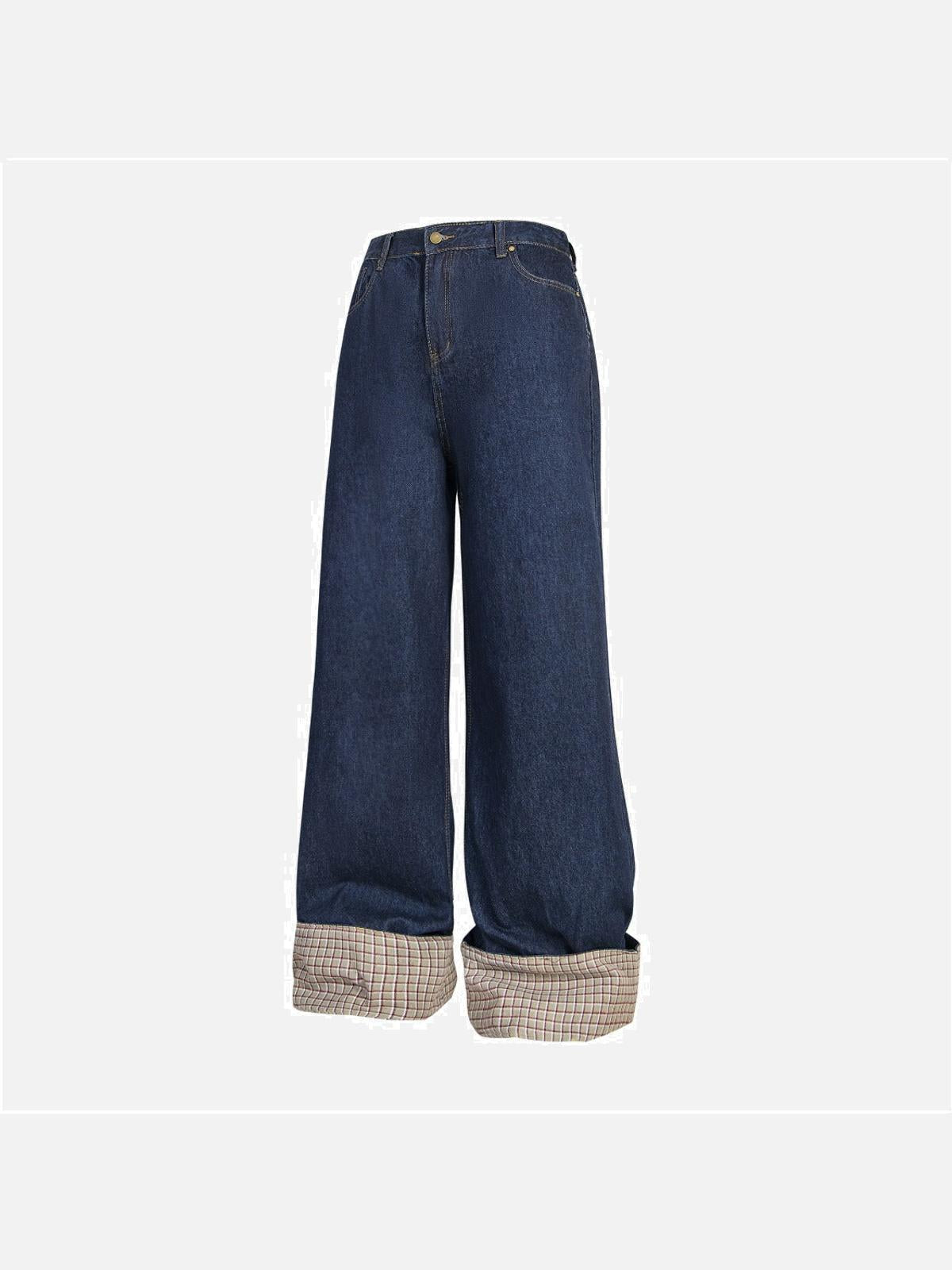 TALISHKO Plaid Panel Jeans