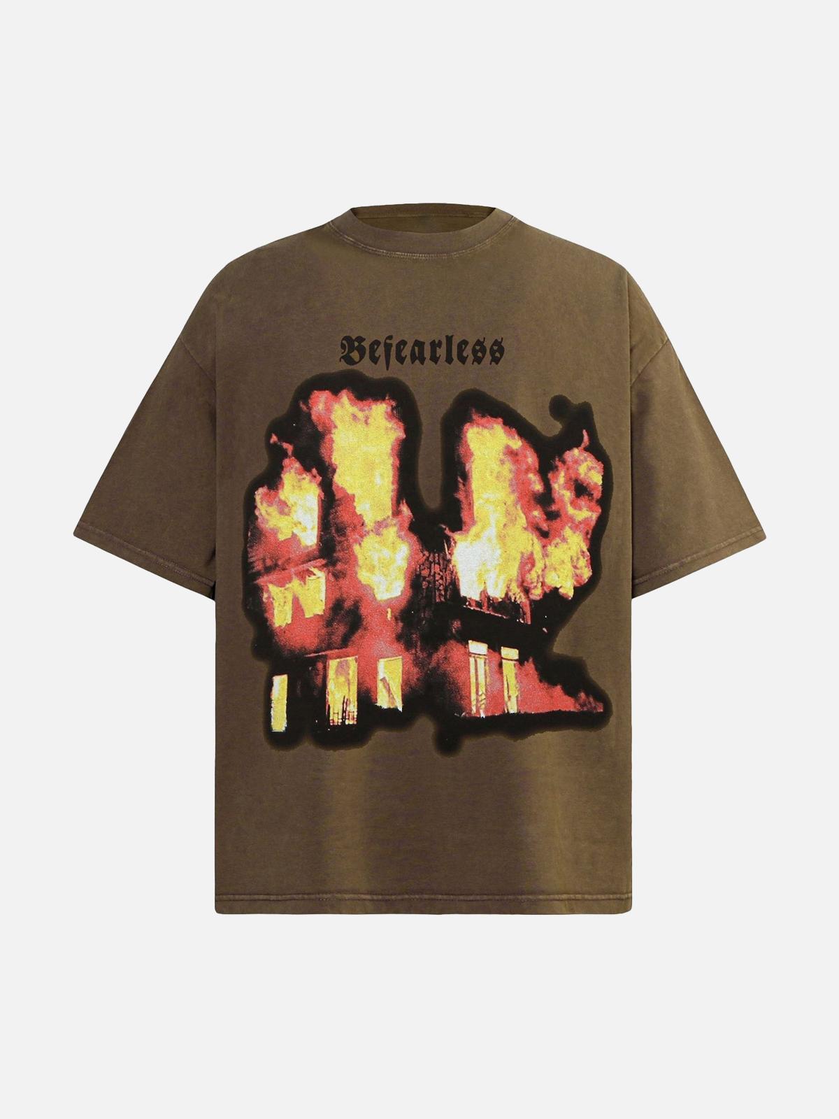 TALISHKO American High Street Burning Hip Hop T-Shirt