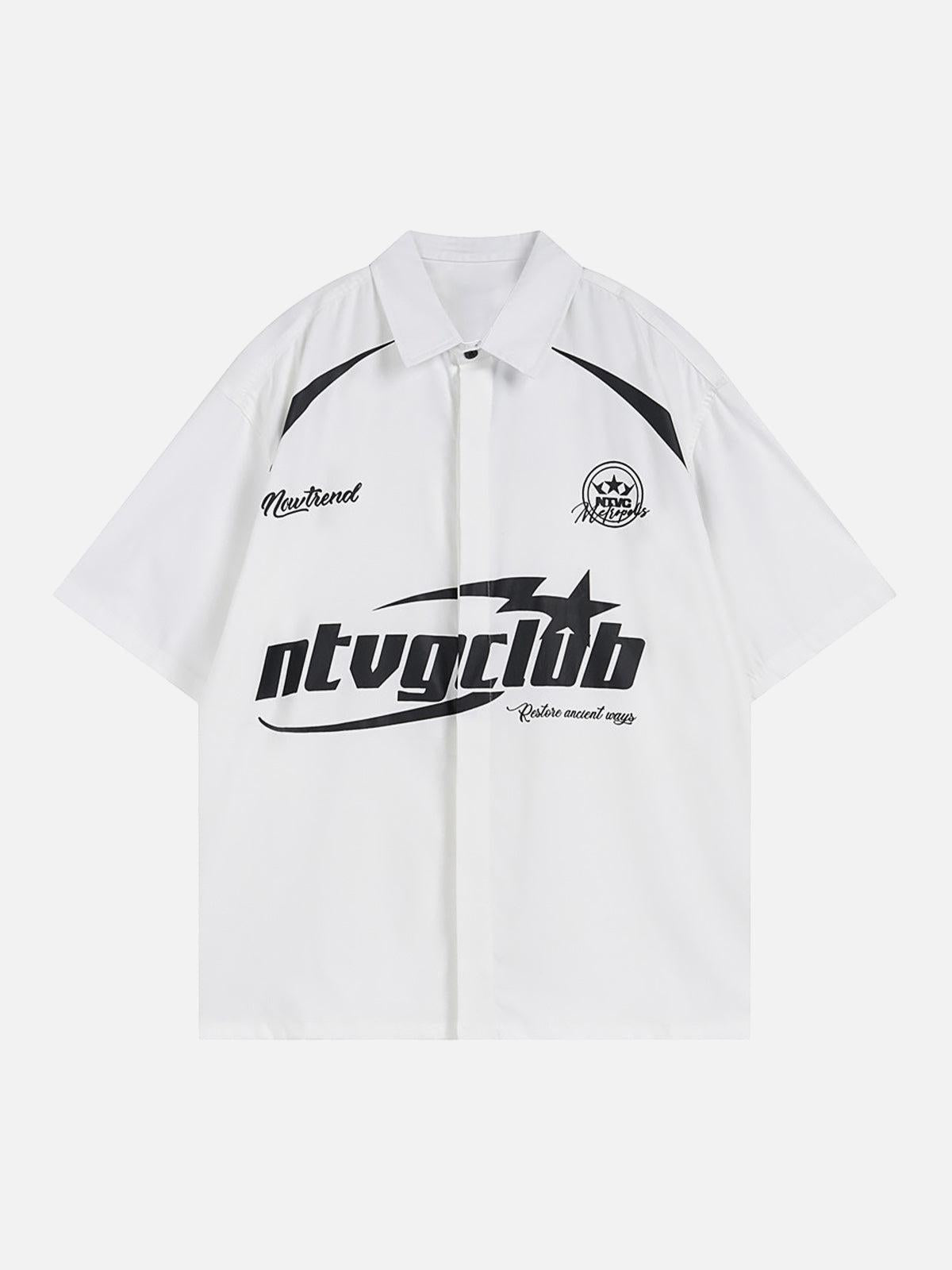 TALISHKO Racing Style Oversized Short Sleeve Shirt