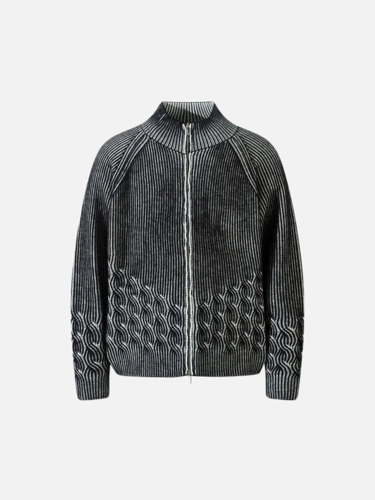 TALISHKO Vintage Turtleneck Zipper Cardigan