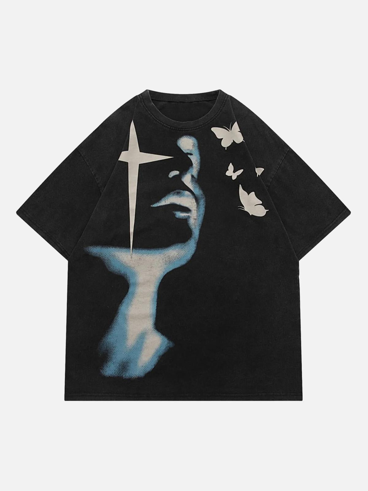 TALISHKO Abstract Portrait Print T-Shirt