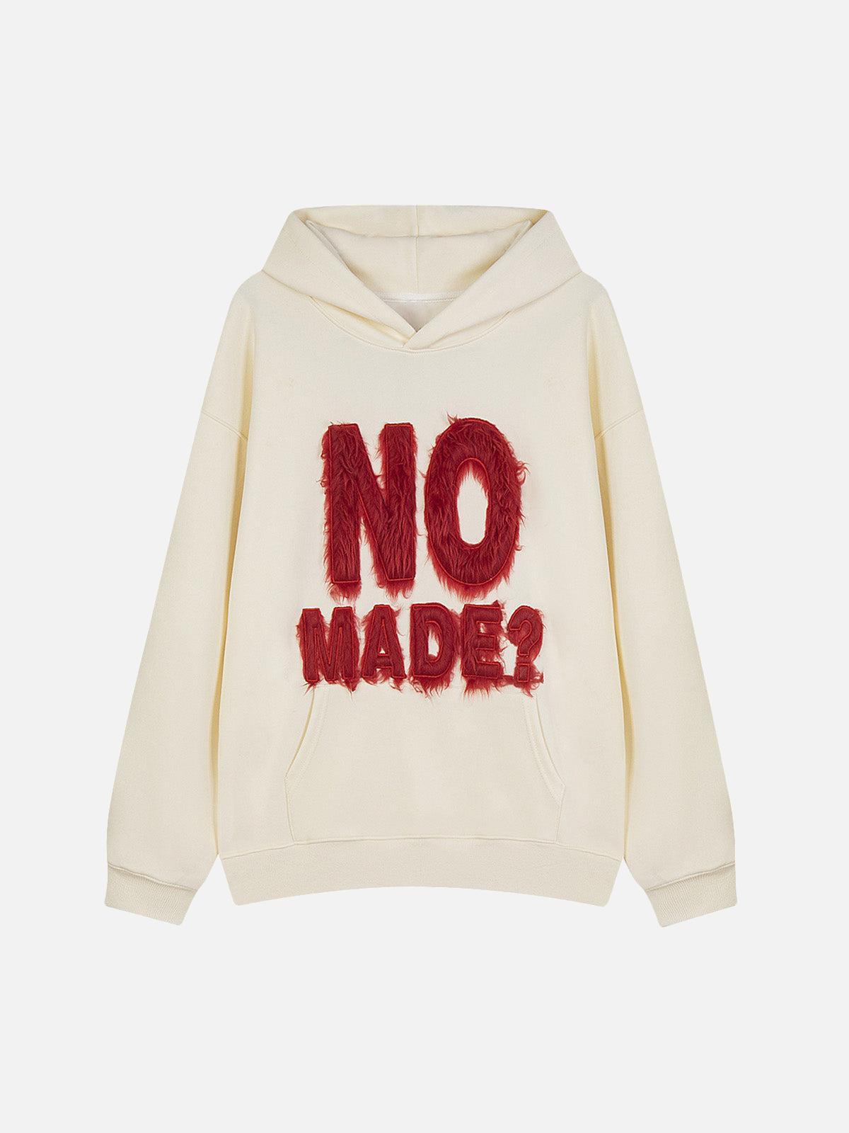 TALISHKO Fur Patchwork Embroidered Stitching Hoodie