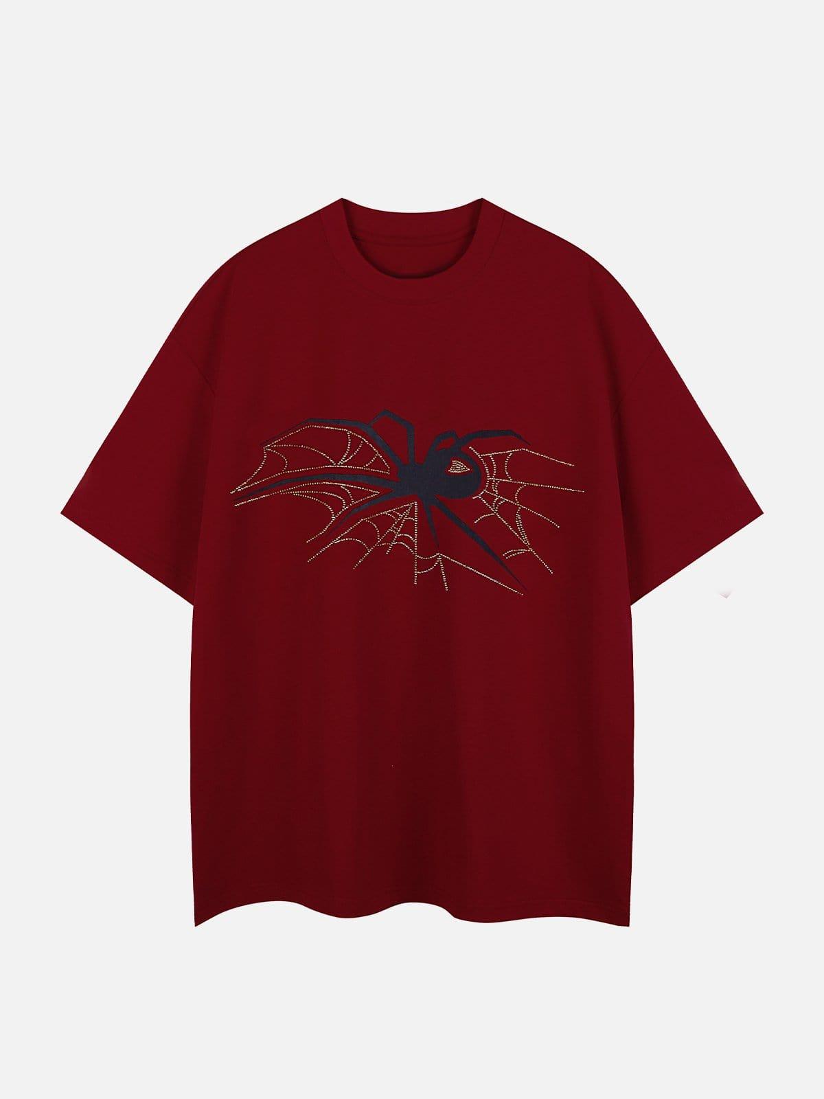 TALISHKO Spider Hotfix Rhinestones Print Tee