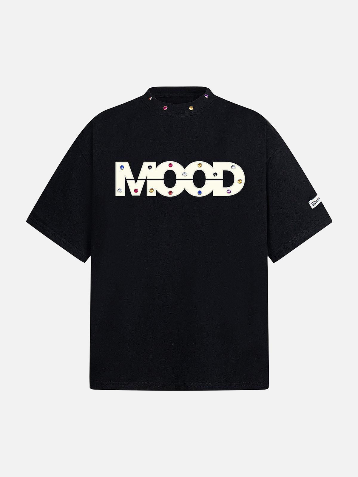 TALISHKO Street Retro MOOD Patch Embroidered Rivet T-Shirt