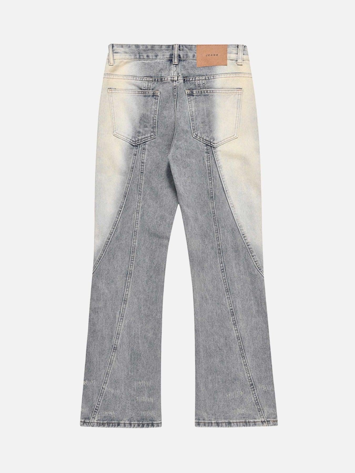 TALISHKO Acid Wash Spray Baggy Jeans