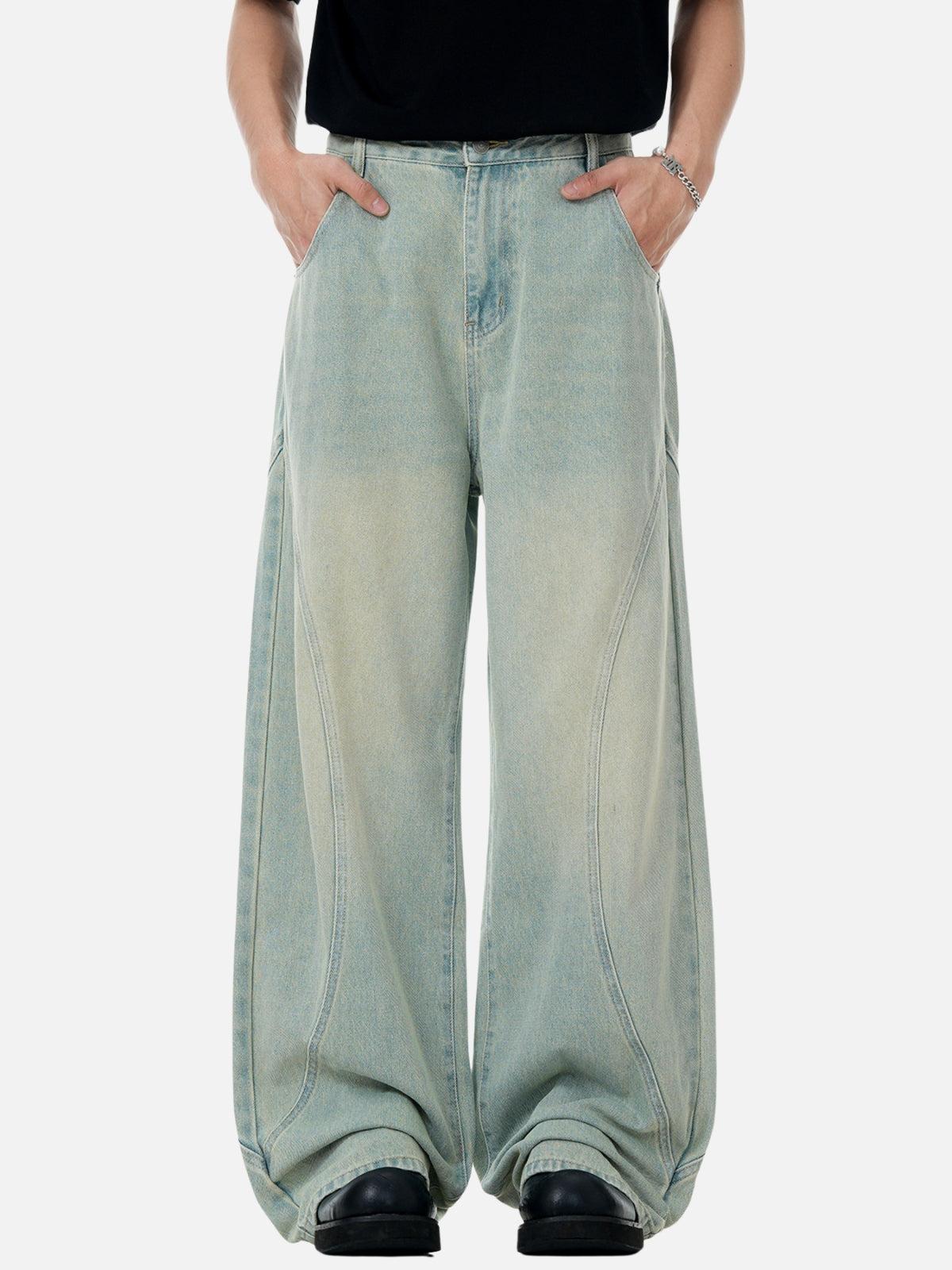 TALISHKO Arc Patchwork Washed Loose Jeans