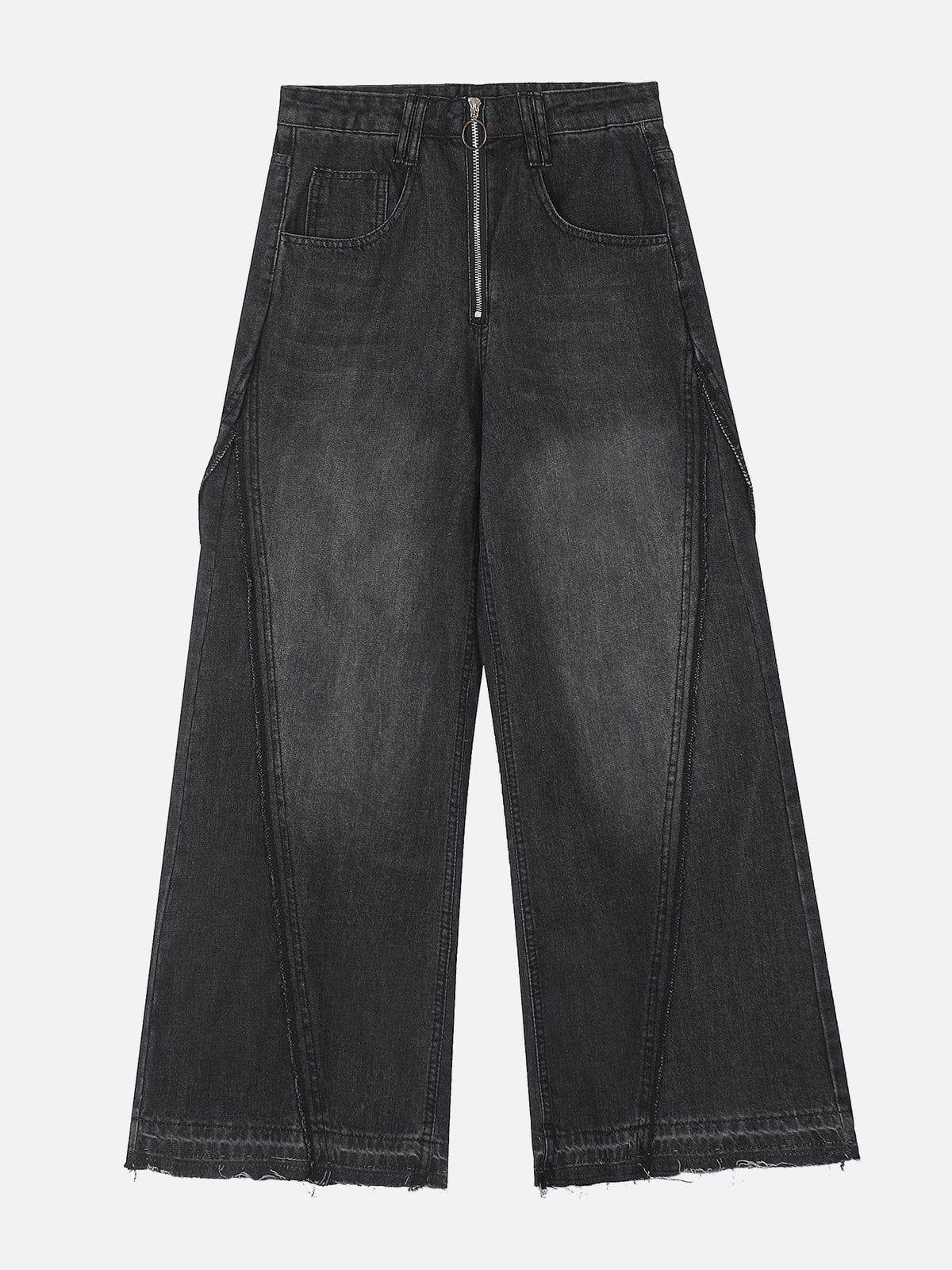 TALISHKO Slit Fringe Loose Jeans