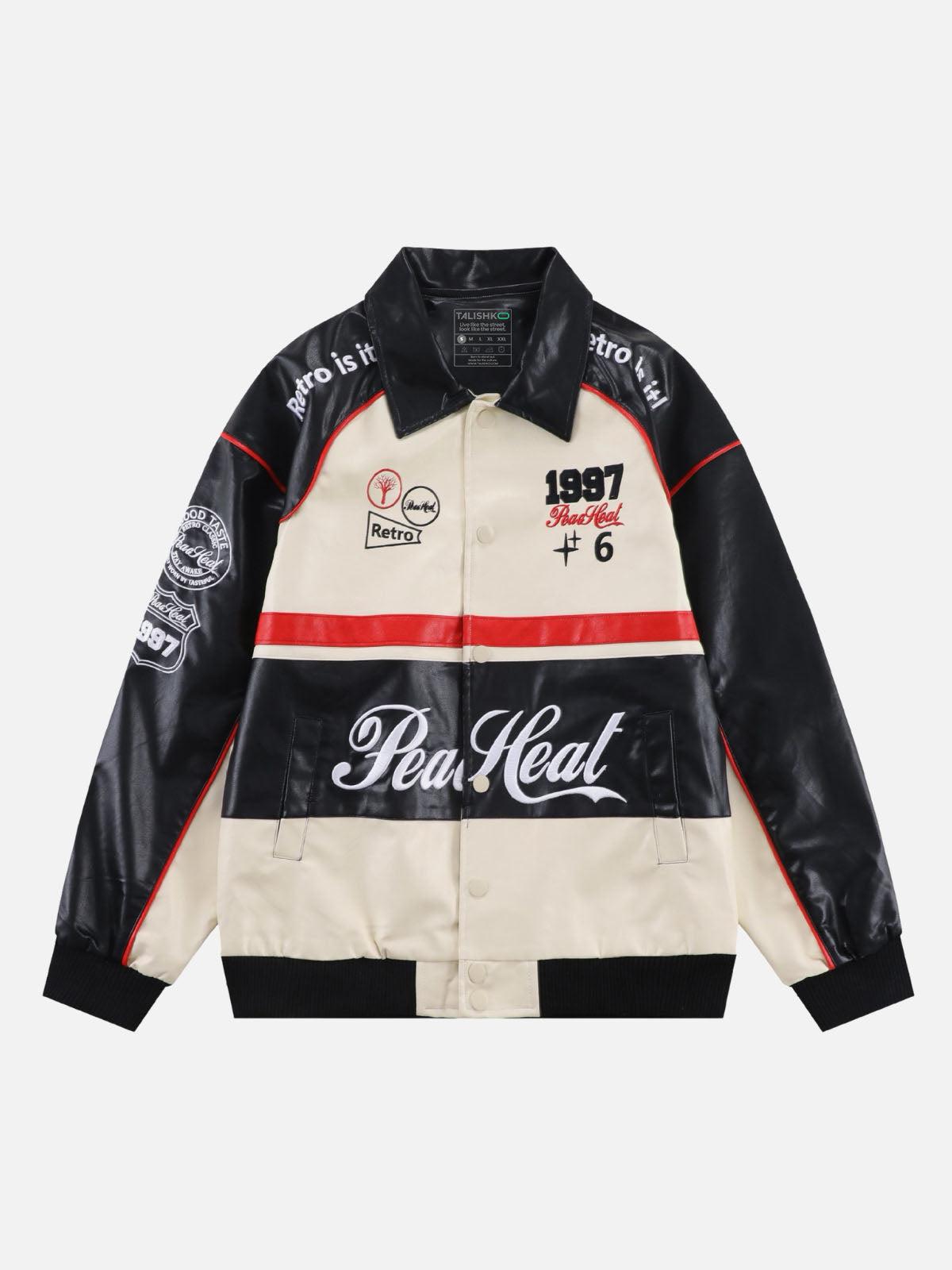 TALISHKO Stitching Color Motorcycle Jacket