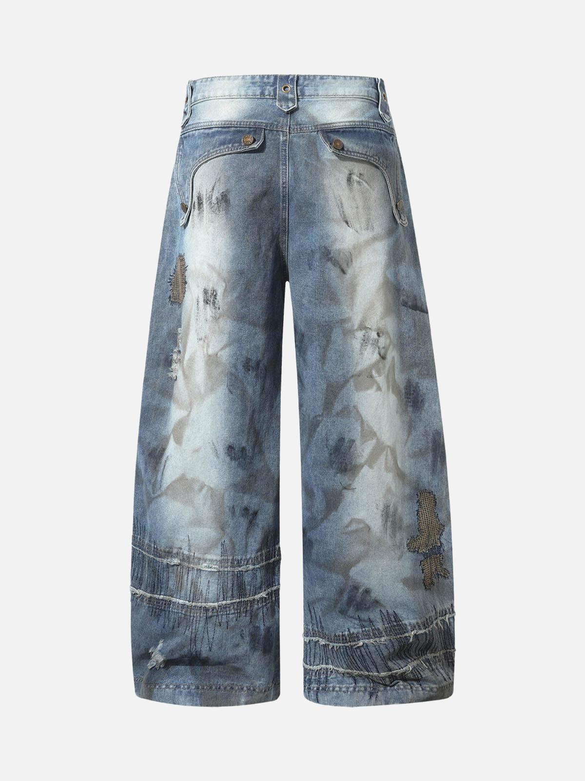 TALISHKO RO Style Washed Barrel Jeans