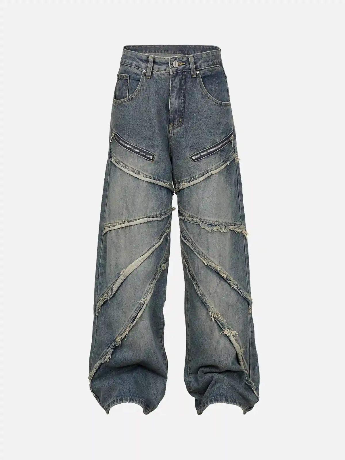 TALISHKO American Street Style Washed Distressed Jeans