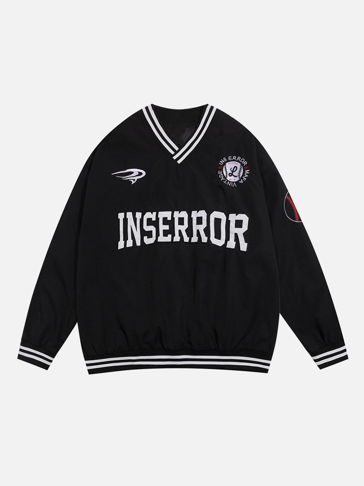 TALISHKO Street V-Neck Baseball-Inspired Sweatshirt