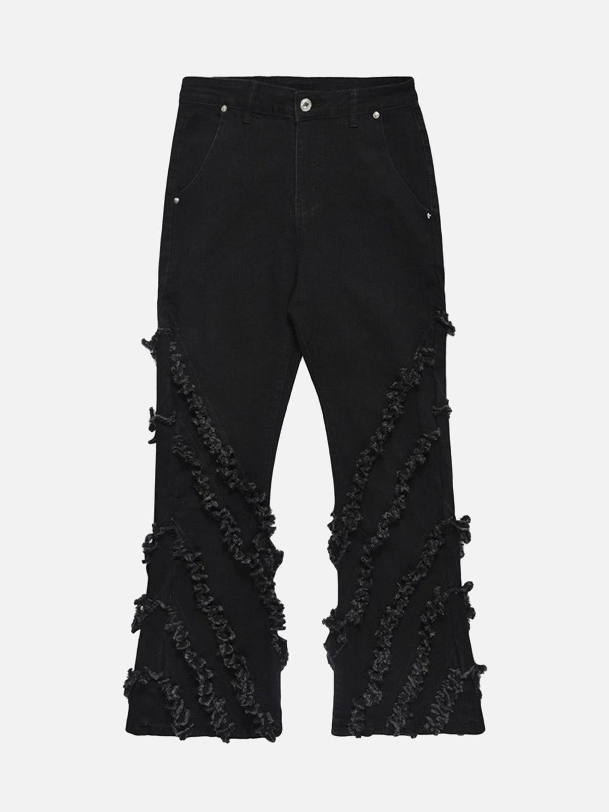TALISHKO Vintage Rough Edge Flared Jeans
