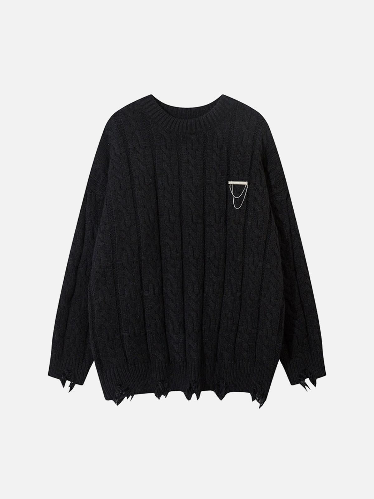 TALISHKO Vintage Curled dough twists Damage Flow Sweater
