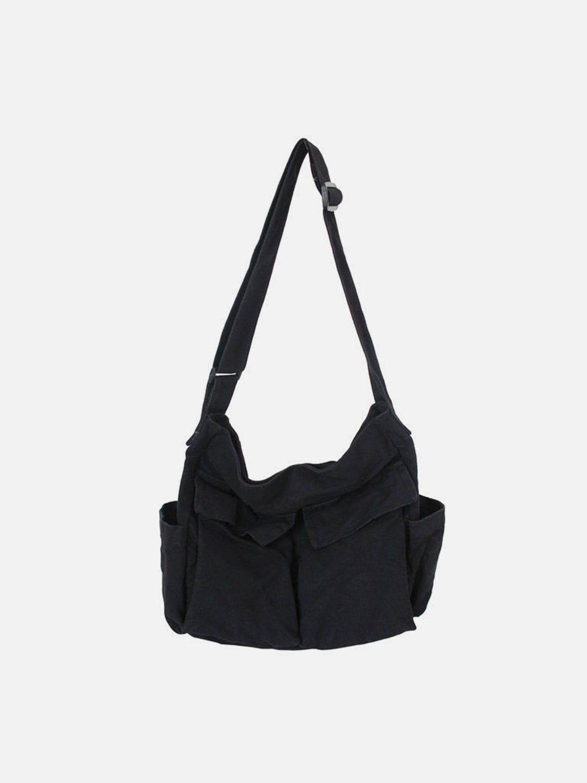 TALISHKO Solid Color Big Pocket Shoulder Bag